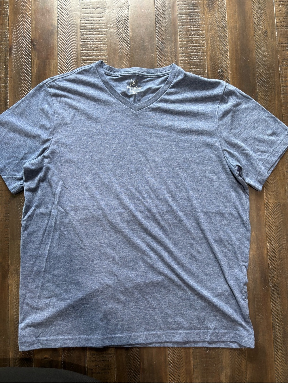 George Men's Heather Blue V-Neck Tee